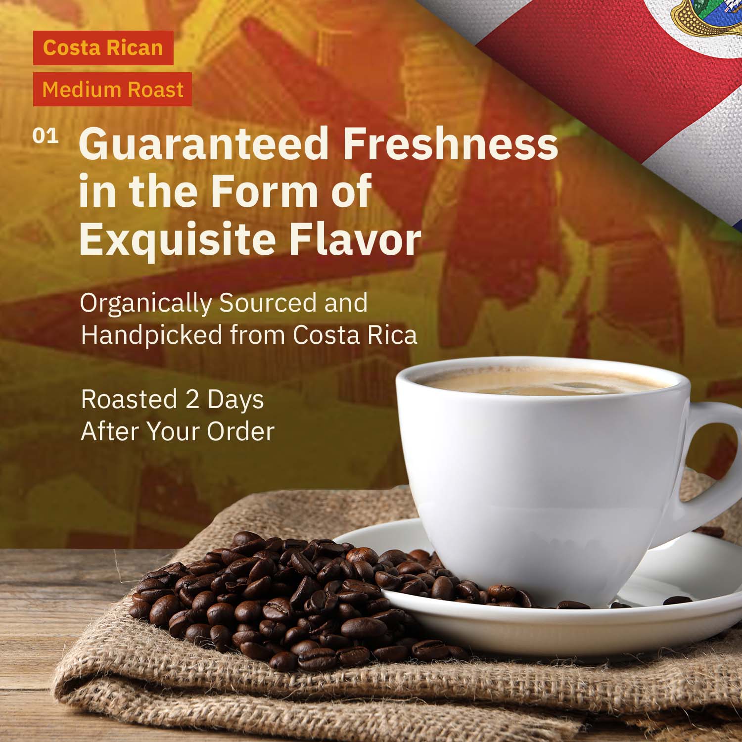 Kochere Coffee Costa Rican Alajuela Medium Light Roast - Sweet Apple, Raisin Notes
