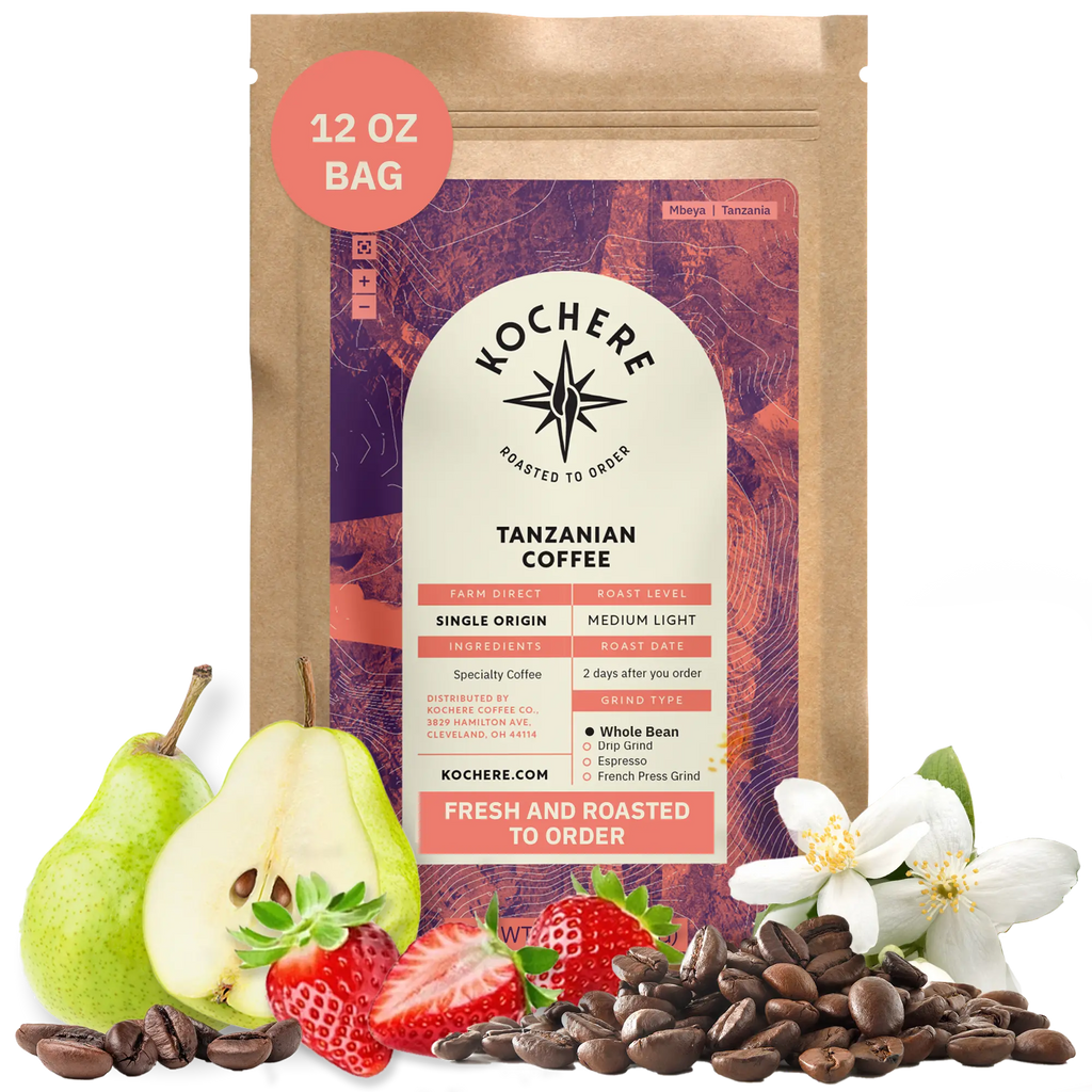 Kochere Coffee Tanzanian Mbeya AB Medium-Light Roast - Pear, Floral, Jasmine Notes